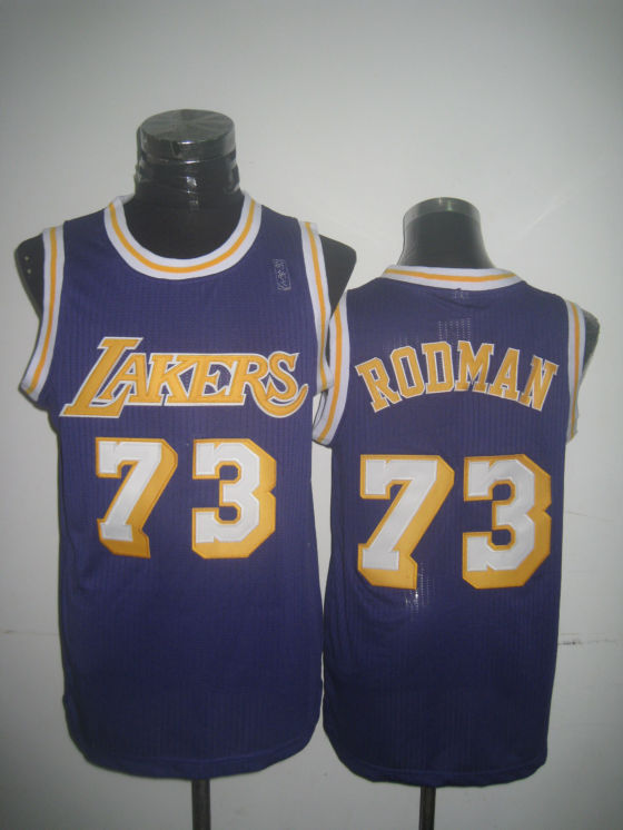 Lakers 73 Rodman Purple New Revolution 30 Jerseys
