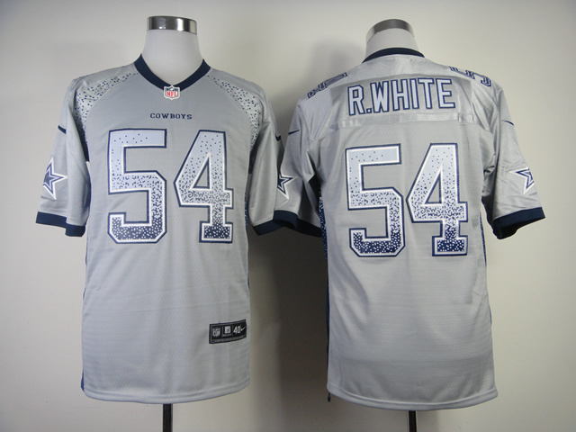 Nike Cowboys 54 R.White Grey Drift Elite Jerseys