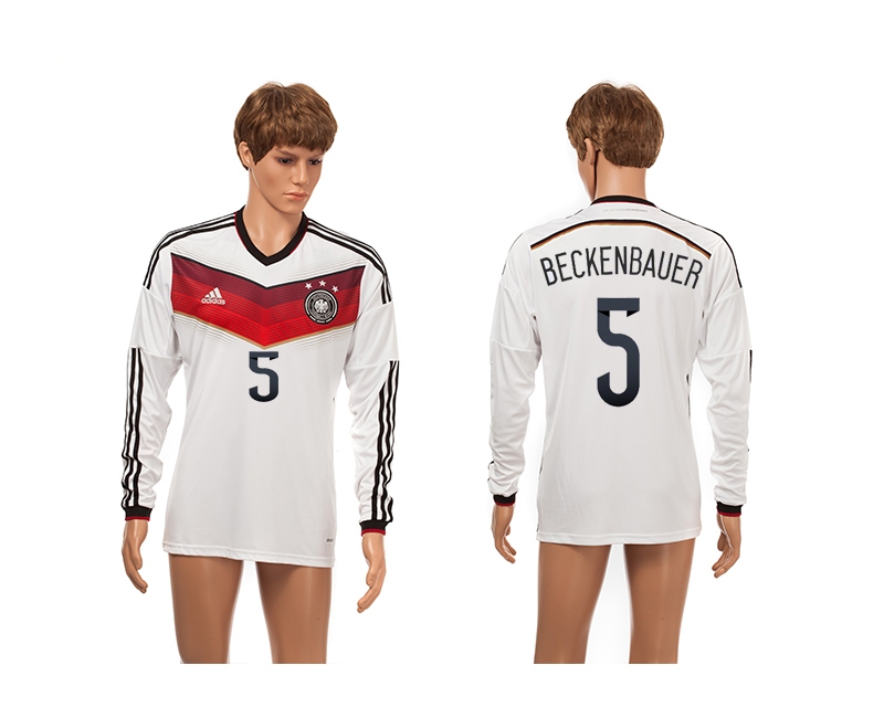 Germany 5 Beckenbauer 2014 World Cup Home Long Sleeve Thailand Jerseys