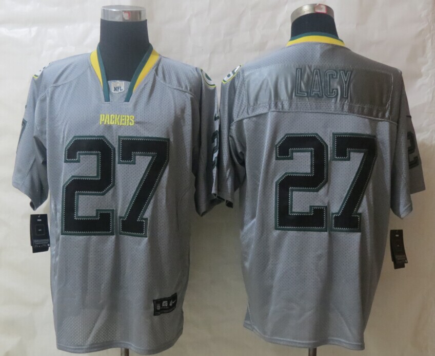 Nike Packers 27 Lacy Lights Out Grey Elite Jerseys