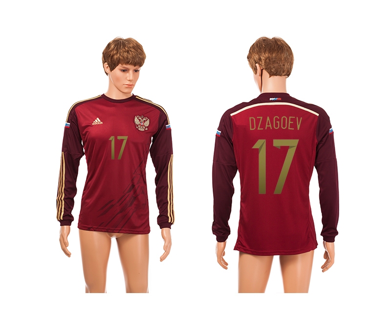 Russia 17 Dzagoev 2014 World Cup Home Long Sleeve Thailand Jerseys