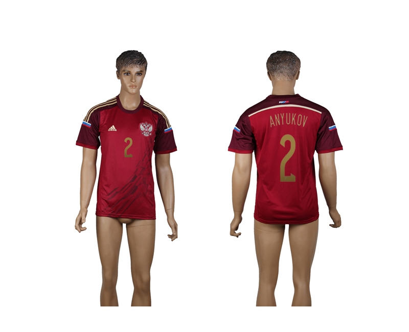 Russia 2 Anyukov 2014 World Cup Home Thailand Jersey
