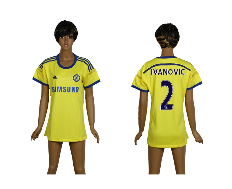 2014-15 Chelsea 2 Ivanovic Away Women Thailand Jerseys