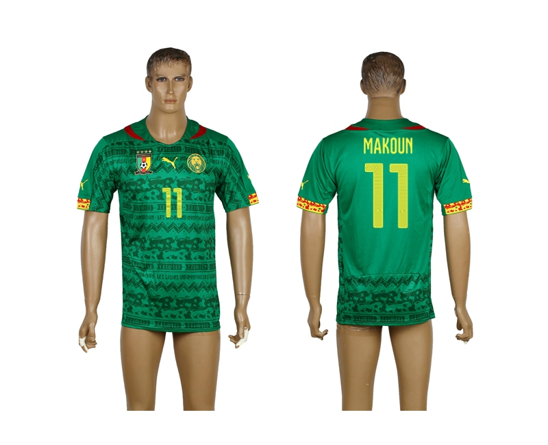 Cameroon 11 Makoun 2014 World Cup Home Thailand Jerseys