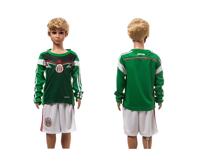 Mexico 2014 World Cup Home Long Sleeve Youth Jerseys Mexico 2014 World Cup Home Long Sleeve Youth Jerseys