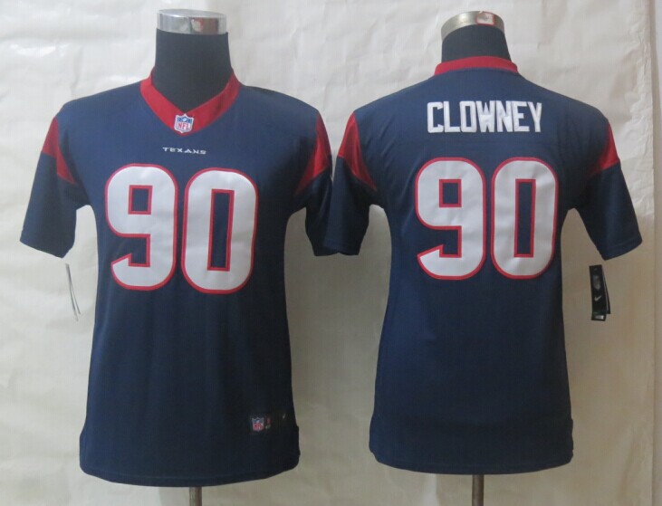 Nike Texans 90 Clowney Blue Limited Youth Jerseys