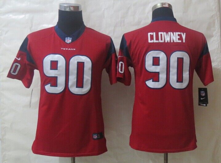 Nike Texans 90 Clowney Red Limited Youth Jerseys