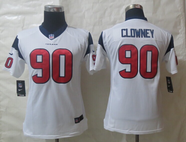 Nike Texans 90 Clowney White Youth Jerseys