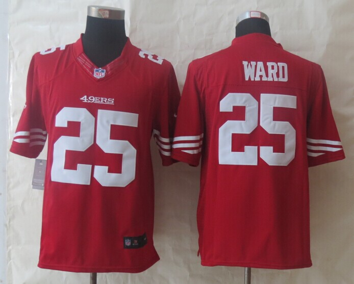 Nike 49ers 25 Ward Red Limited Jersey