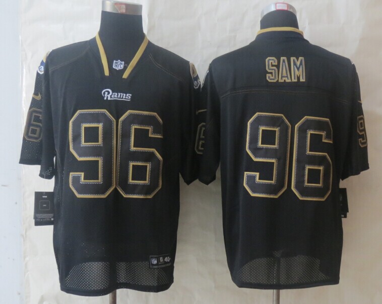 Nike Rams 96 Sam Lights Out Black Elite Jerseys