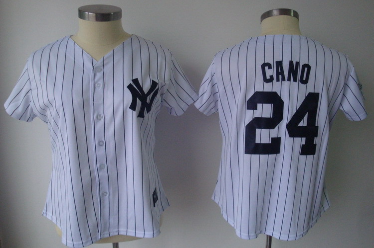 Yankees 24 Cano White Women Jersey