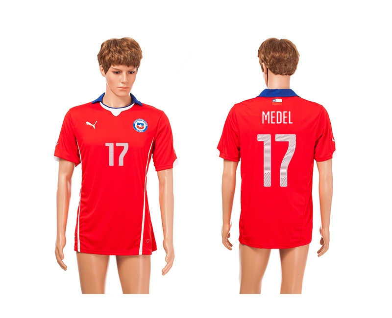 Chile 17 Medel 2014 World Cup Home Thailand Jerseys
