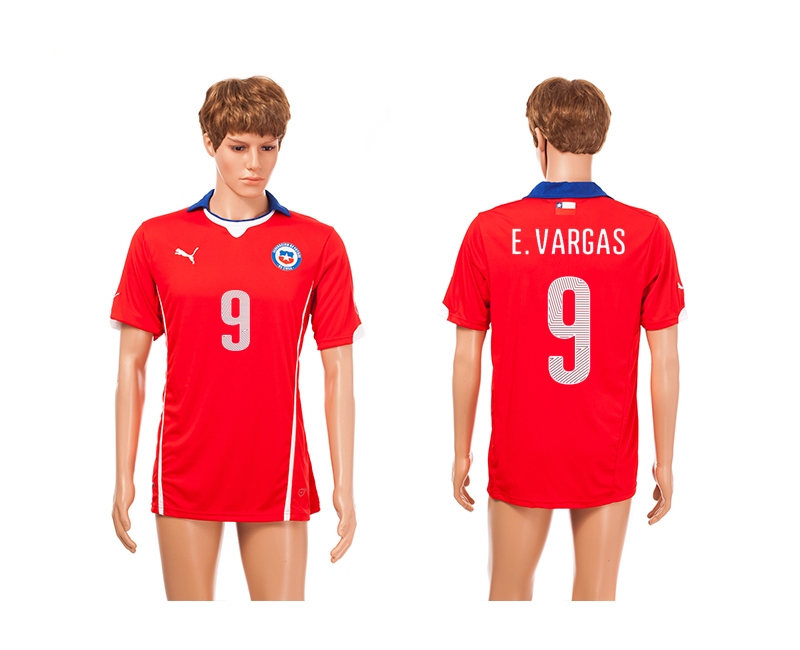 Chile 9 E.Vargas 2014 World Cup Home Thailand Jerseys