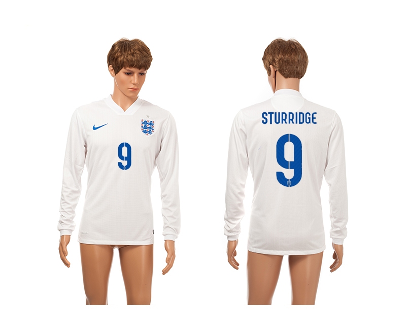 England 9 Sturridge Home Long Sleeve Thailand Jerseys