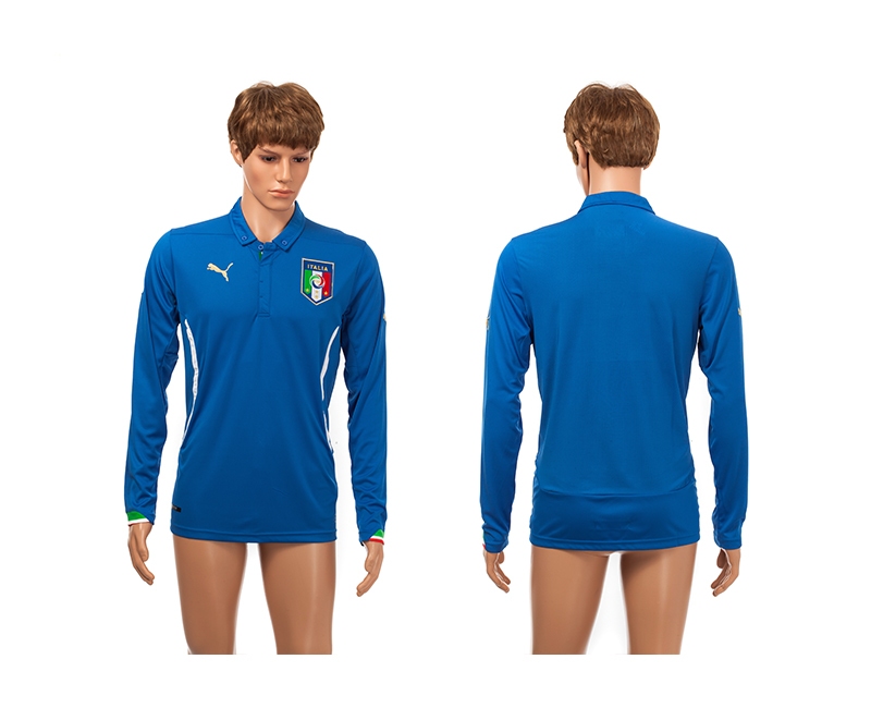 Italy 2014 World Cup Home Long Sleeve Thailand Jerseys Italy 2014 World Cup Home Long Sleeve Thailand Jerseys