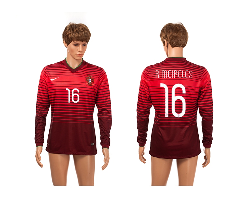 Portugal 16 R.Meireles 2014 World Cup Home Long Sleeve Thailand Jerseys