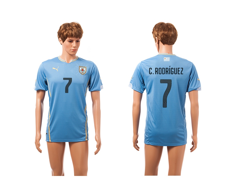 Uruguay 7 Rodriguez 2014 World Cup Home Thailand Jerseys