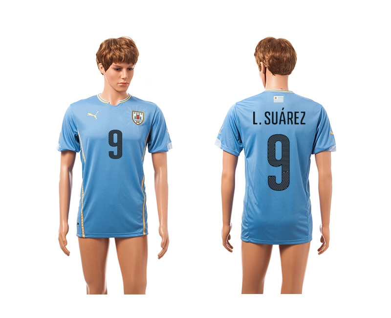 Uruguay 9 Suarez 2014 World Cup Home Thailand Jerseys