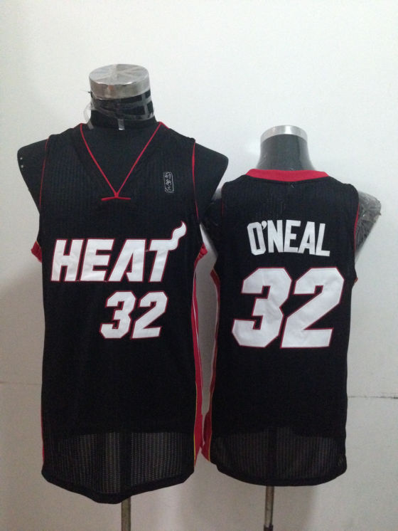 Heat 32 O'Neal Black Jerseys