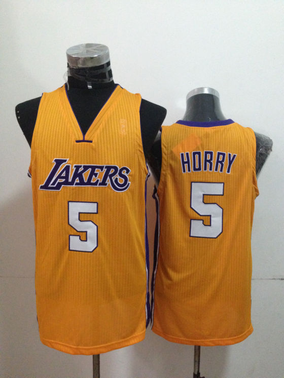 Lakers 5 Horry Gold Jerseys - Click Image to Close