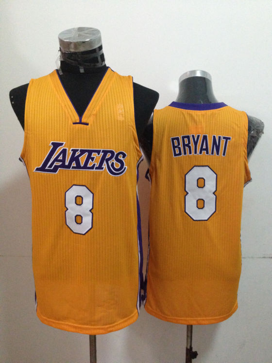 Lakers 8 Bryant Gold Jerseys
