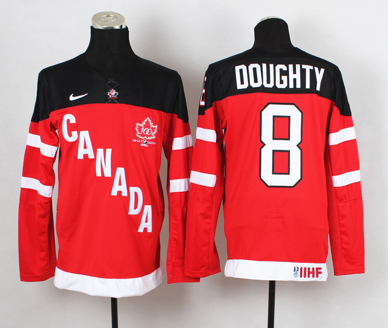 Canada 8 Doughty Red 100th Celebration Jerseys