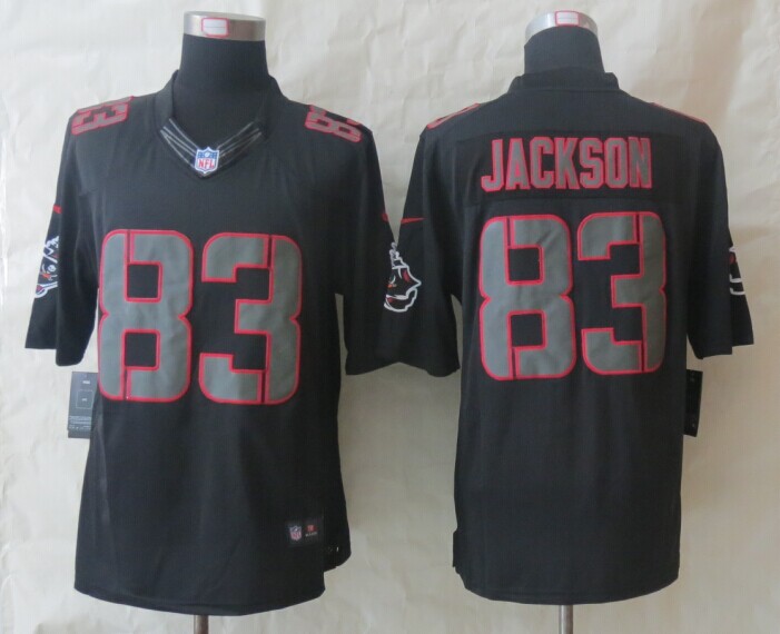 Nike Buccaneers 83 Jackson Impact Limited Black Jerseys