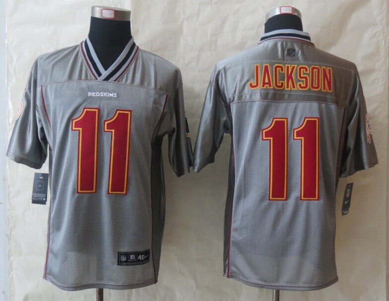 Nike Redskins 11 Jackson Grey Vapor Elite Jerseys