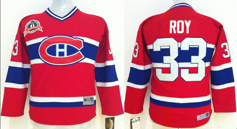 Canadiens 33 Roy Red Youth Jersey