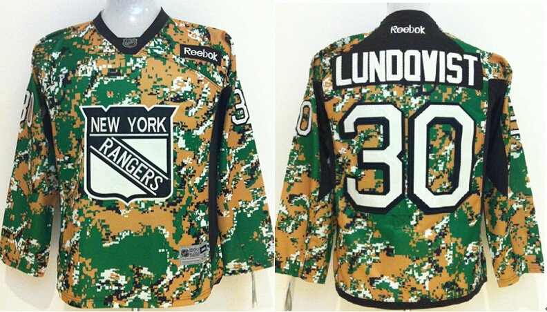 Rangers 30 Lundqvist Camo Youth Jersey