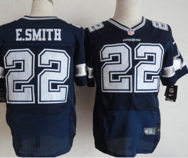 Nike Cowboys 22 E.Smith Blue Elite Jerseys