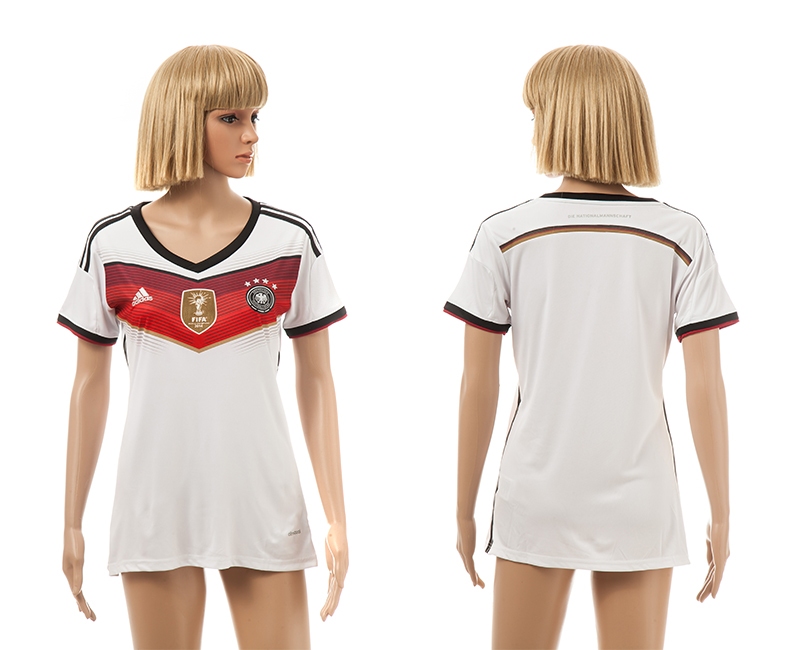 Germany 4-Star 2014 World Cup Champions Home Women Jerseys