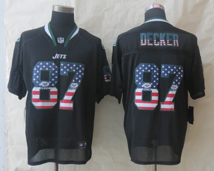 Nike Jets 87 Decker USA Flag Fashion Black Elite Jerseys