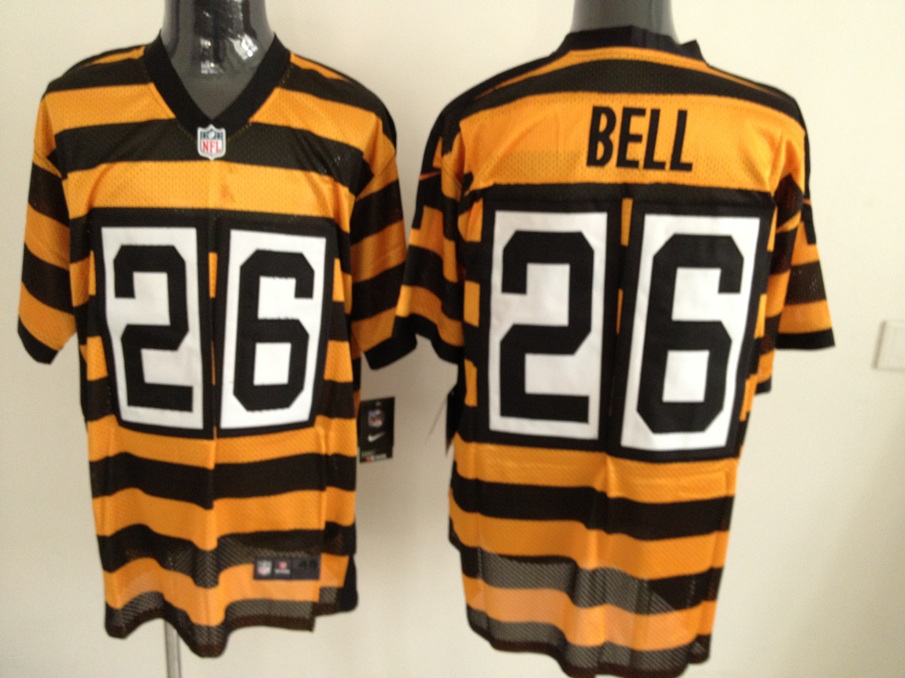 Nike Steelers 26 Bell Gold&Black Elite Jerseys