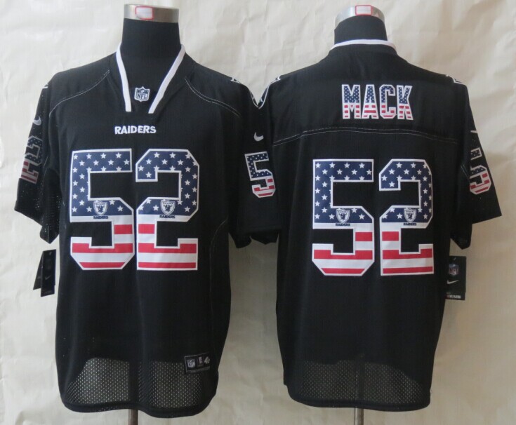 Nike Raiders 52 Mack USA Flag Fashion Black Elite Jerseys