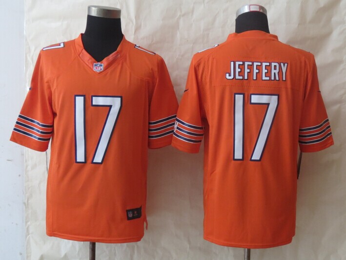 Nike Bears 17 Jeffery Orange Limited Jerseys
