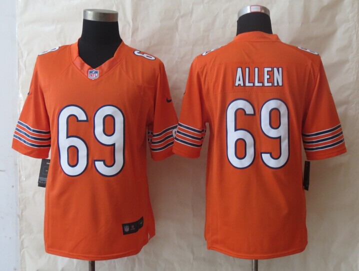 Nike Bears 69 Allen Orange Limited Jerseys