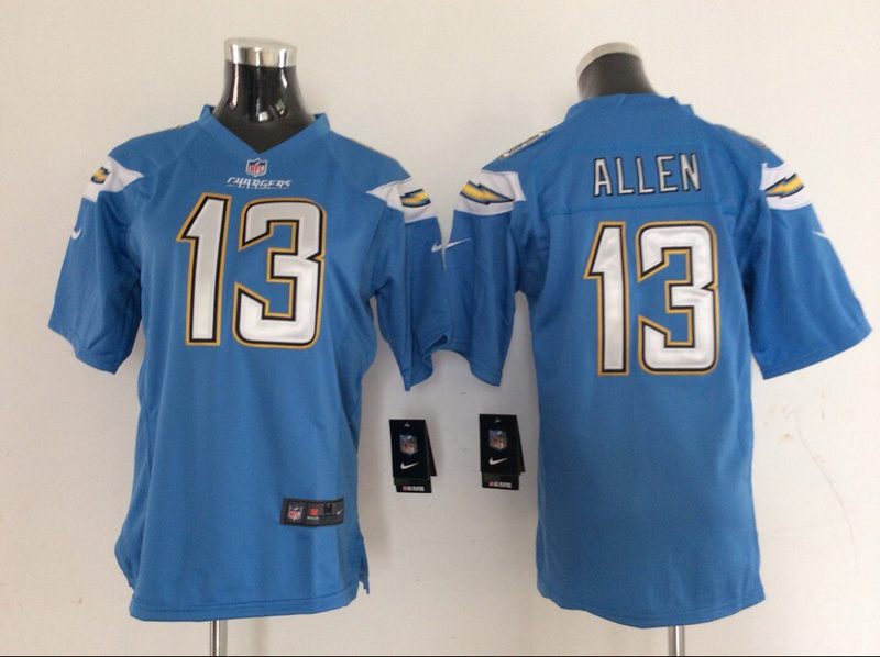 Nike Chargers 13 Allen Light Blue Youth Game Jerseys