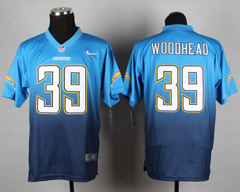 Nike Chargers 39 Woodhead Blue Drift Fashion II Elite Jerseys