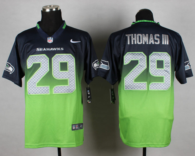 Nike Seahawks 29 Thomas III Blue And Green Drift Fashion II Elite Jerseys