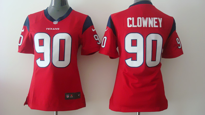 Nike Texans 90 Clowney Red Women Game Jerseys - Click Image to Close