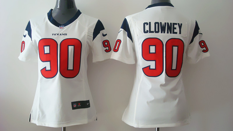 Nike Texans 90 Clowney White Women Game Jerseys