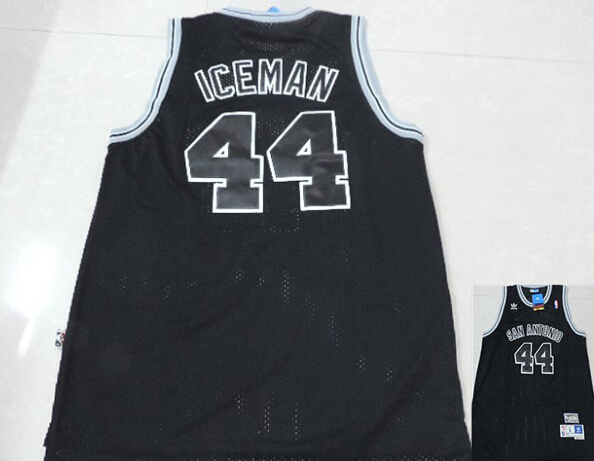 Spurs 44 Iceman Black Hardwood Classics Jerseys