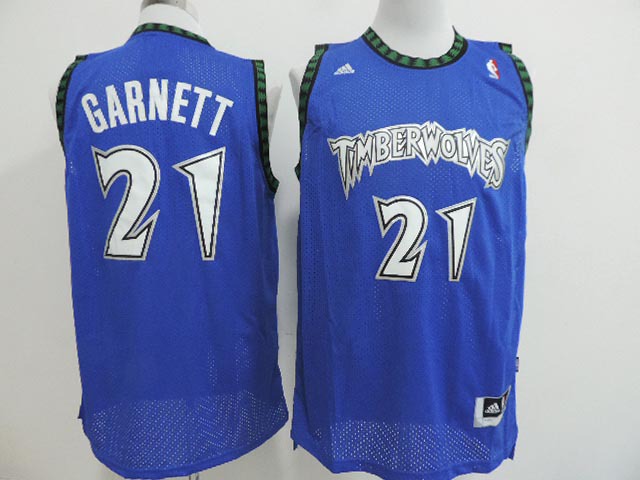 Timberwolves 21 Garnett Blue Jerseys - Click Image to Close