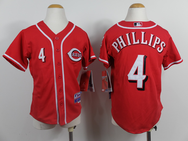 Reds 4 Phillips Red Youth Jersey