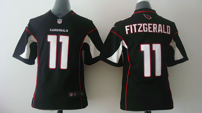 Nike Cardinals 11 Larry Fitzgerald Black Youth Game Jerseys