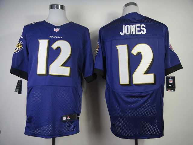 Nike Ravens 12 Jones Purple Elite Jerseys