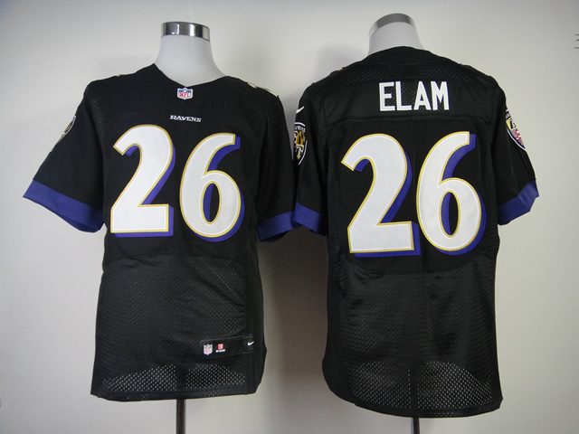 Nike Ravens 26 Elam Black Elite Jerseys