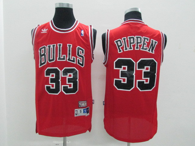 Bulls 33 Pippen Red Hardwood Classics Jerseys