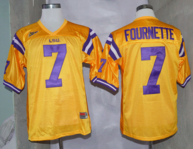 LSU Tigers 7 Fournette Yellow College Jerseys - Click Image to Close